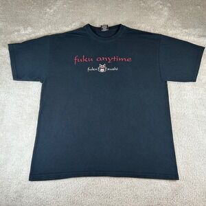 Vintage 90s Sportex Fuku Sushi T-Shirt Mens XL Black Graphic Tee USA Funny Humor